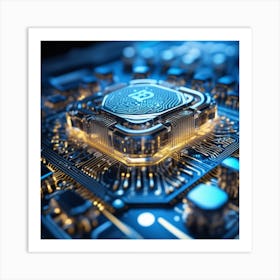 Close Up Of A Computer Chip 1 Art Print