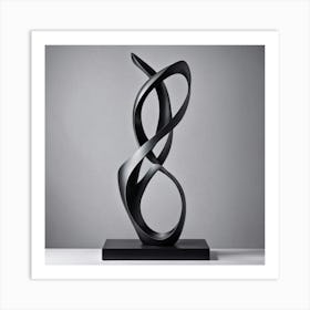 Black Spiral Sculpture Art Print