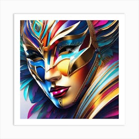 Mask Of A Woman Art Print