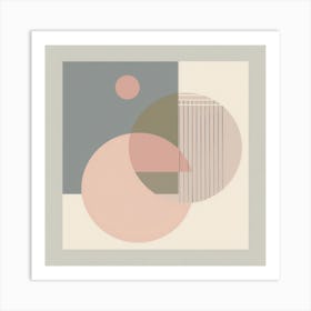 Whispers of Geometry: Pastel Elegance in Minimalist Form Art Print