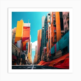 Street Scene In Hong Kong Art Print