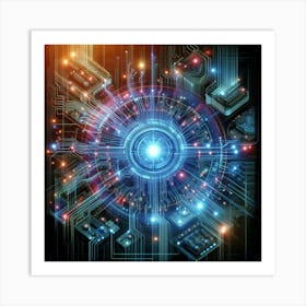 Futuristic Circuit Board Art Print