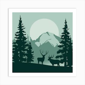 Deer In The Forest Art Print