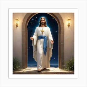 Jesus In The Doorway 1 Art Print