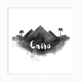 Watercolor Cairo Skyline Art Print