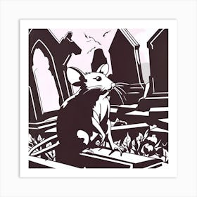 Rat In The Graveyard 2 Art Print