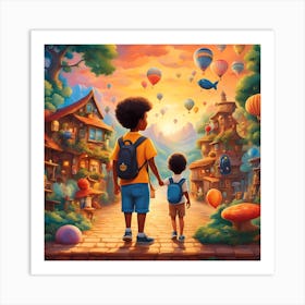 Boy And A Girl Art Print