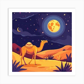 Camel In The Desert 4 Art Print