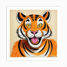 Tiger Drawing 1 Art Print