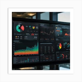 Corporate Dashboard Featuring An Overview Of Performance Indicators Business Analytics And Financi (2) Art Print