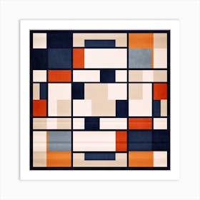 Luminal Labyrinth: Retro Geometric Tapestry Art Print