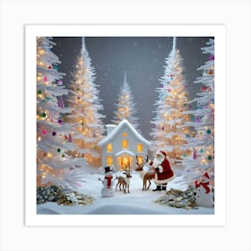 Christmas Scene - Christmas Stock Videos & Royalty-Free Footage Art Print