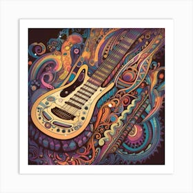 Psychedelic Guitar Art Print