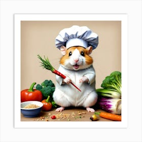 Chef Hamster 35 Art Print