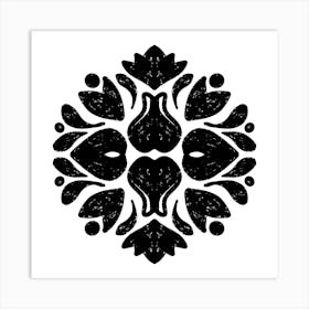 Black And White Floral Pattern 10 Art Print