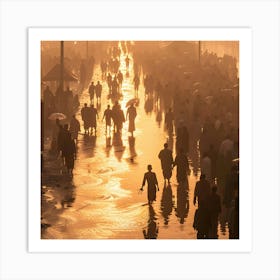 Sunrise In Varanasi Art Print