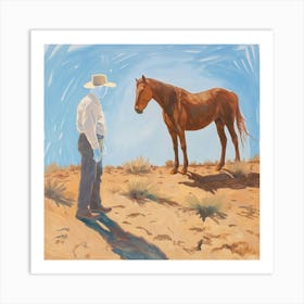 Ghost Cowboy And A Horse Art Print