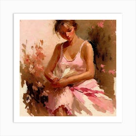 Girl In Pink Art Print