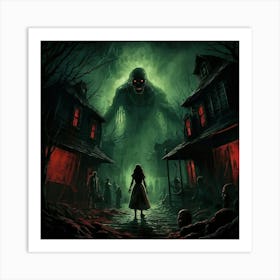 Vintage Horror Scenes Depicted Across A Chaotic Spectrum Chiaroscuro Lighting Dominates With Eerie (7) Art Print