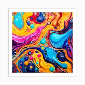 Abstract Of Colorful Liquids 1 Art Print