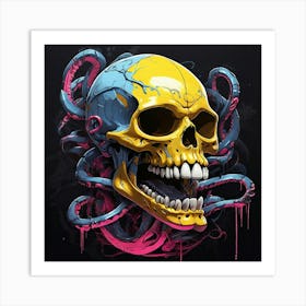 Skull With Tentacles Art Print