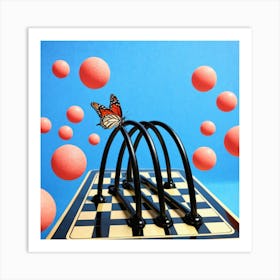 Butterfly On A Chess Board 18 Art Print