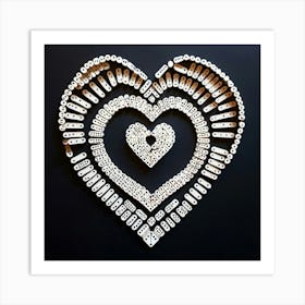 Heart Made Of Dominoes Art Print