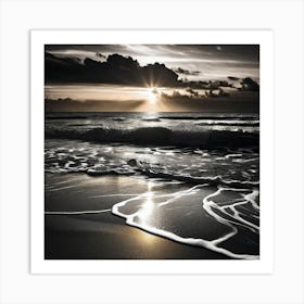 Sunset At The Beach 338 Art Print