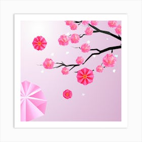 Sakura Blossom Origami Art Print