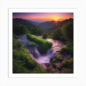 Sunset In The Mountains 14 Art Print