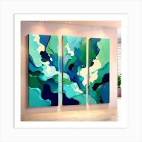 4K Blue and Green combination Art high quality Art Print