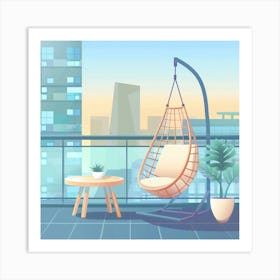 Balcony With Hanging Chair 6 Art Print