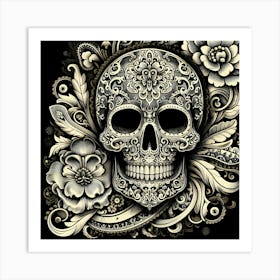 Sugar Skull Canvas Art Art Print