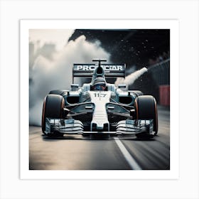 Racing car white Created by using Imagine AI Art Art Print