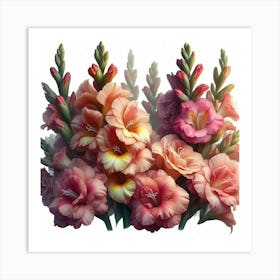 Gladioli flowers 3 Art Print