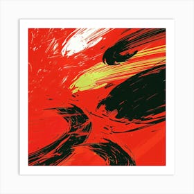 Red And Black Art Print