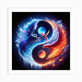 Yin Yang Phoenix 1 Art Print