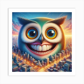 Owl In The City 1 Art Print