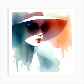 Portrait Of A Woman In A Hat 3 Art Print