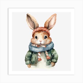 Rabbit In Winter Hat 1 Art Print