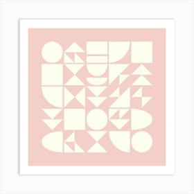 Geometry In Blush Square Art Print
