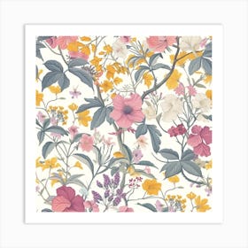 Floral Wallpaper 1 Art Print