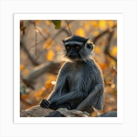 Monkey In The Savannah Art Print