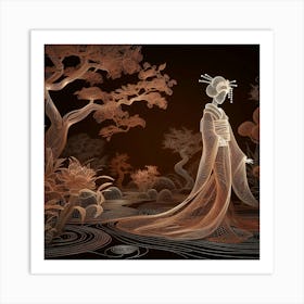 Creativel Geisha Illustration 180 Art Print