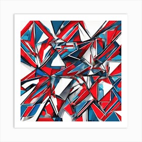 Abstract Red White And Blue Art Print