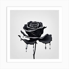 Black Rose Art Print