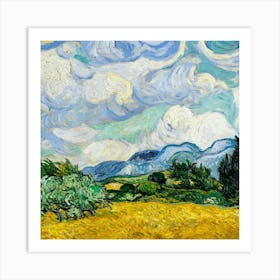 Wheat Field With Clouds Art Print