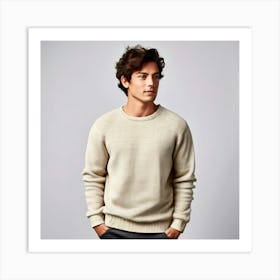 Mock Up Jumper Blank Plain Sweater Pullover Knit Cotton Wool Fleece Soft Comfy Cozy M (4) Art Print