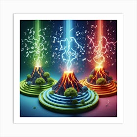 Music And Volcanoes Art Print