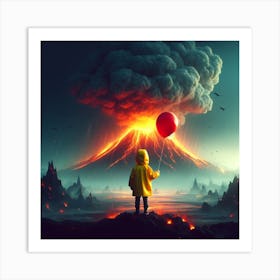 A smoky volcano 1 Art Print